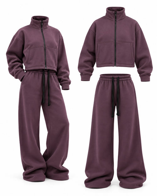 UNIT 002 plum fleece set