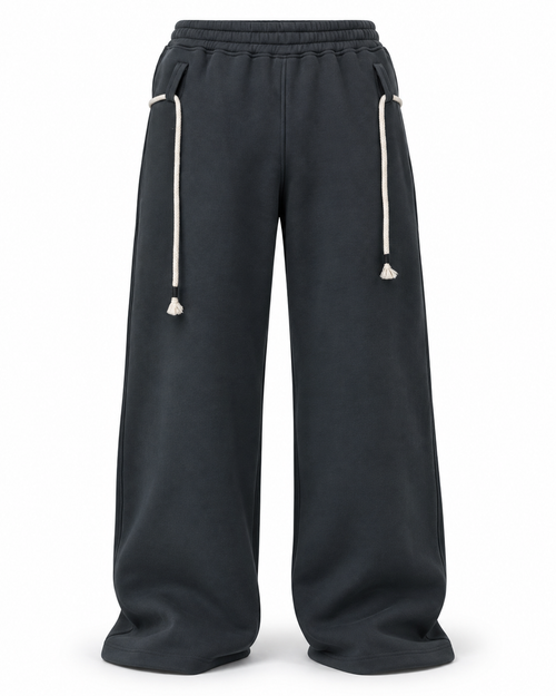 UNIT 005 charcoal rope pants front